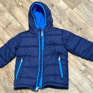 Faded Glory Boy’s Navy Blue Zippered Hooded Jacket, Size 4-5